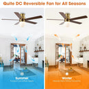 52 Inch Fanny Double-sided Blades Flush Mount LED Ceiling Fan with Remote Control by Parrot Uncle