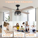 52" Tata Nagar Farmhouse Downrod Mount Reversible Crystal Ceiling Fan with Lighting and Remote Control