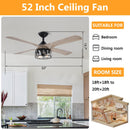 52" Tata Nagar Farmhouse Downrod Mount Reversible Crystal Ceiling Fan with Lighting and Remote Control