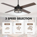 52" Cason Modern Downrod Mount Reversible Ceiling Fan with Lighting and Remote Control