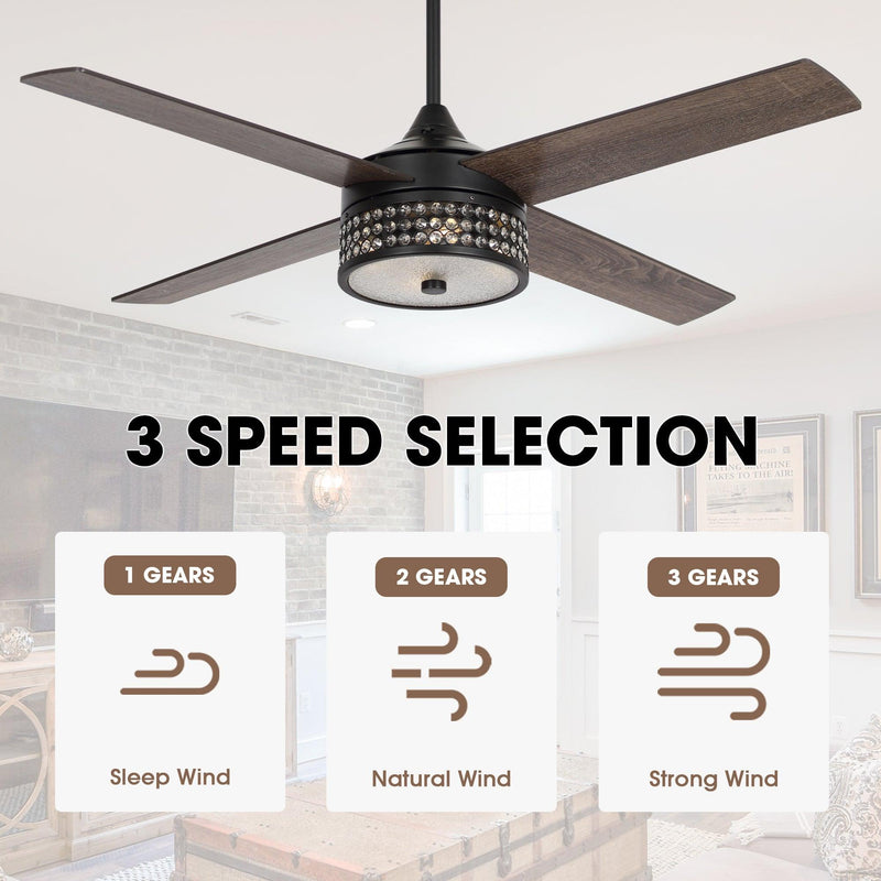52" Cason Modern Downrod Mount Reversible Ceiling Fan with Lighting and Remote Control