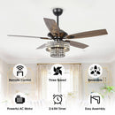 52" Howell Modern Downrod Mount Reversible Crystal Ceiling Fan with Lighting and Remote Control