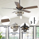 52" Howell Modern Downrod Mount Reversible Crystal Ceiling Fan with Lighting and Remote Control