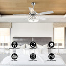 52" Tibuh Modern Downrod Mount Reversible Crystal Ceiling Fan with Lighting and Remote Control