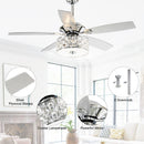 52" Tibuh Modern Downrod Mount Reversible Crystal Ceiling Fan with Lighting and Remote Control