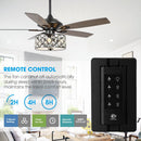 52" Tibuh Modern Downrod Mount Reversible Crystal Ceiling Fan with Lighting and Remote Control