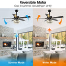 52" Kerala Modern Chrome Downrod Mount Reversible Crystal Ceiling Fan with Lighting and Remote Control