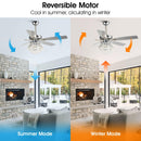 52" Kerala Modern Chrome Downrod Mount Reversible Crystal Ceiling Fan with Lighting and Remote Control