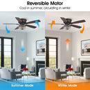 48" Modern Flush Mount Reversible Crytsal Ceiling Fan with Lighting and Remote Control