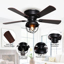 42" Traditional Flush Mount Reversible Ceiling Fan with Lighting and Remote Control