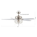 52" Kyla Industrial Caged Ceiling Fan with Light Remote Control Satin Nickel