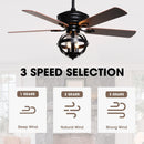 52" Wilburton Industrial Downrod Mount Reversible Ceiling Fan with Lighting and Remote Control