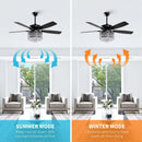 52” Wethington Modern Crystal Chandelier Ceiling Fan with Light And Remote Control Black