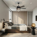 52” Wethington Modern Crystal Chandelier Ceiling Fan with Light And Remote Control Black