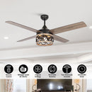 52" Kashmir Farmhouse Downrod Mount Reversible Ceiling Fan with Lighting and Remote Control