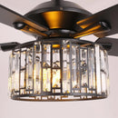 52" Dicken Modern Downrod Mount Reversible Crystal Ceiling Fan with Lighting