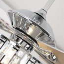 52" Dicken Modern Downrod Mount Reversible Crystal Ceiling Fan with Lighting and Remote Control