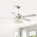 52" Dicken Modern Downrod Mount Reversible Crystal Ceiling Fan with Lighting and Remote Control
