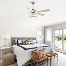 52" Dicken Modern Downrod Mount Reversible Crystal Ceiling Fan with Lighting and Remote Control