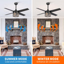 48" Pune Modern Downrod Mount Reversible Crystal Ceiling Fan with Lighting and Remote Control