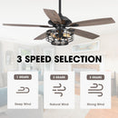 52" Paquette Industrial Downrod Mount Reversible Ceiling Fan with Lighting and Remote Control