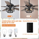 52" Paquette Industrial Downrod Mount Reversible Ceiling Fan with Lighting and Remote Control