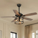 52" Wisner Industrial Downrod Mount Reversible Ceiling Fan with Lighting and Remote Control