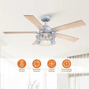 52 Industrial Reversible 5 Blade Mesh Led Ceiling Fan