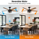 52" Kolkata Industrial Downrod Mount Reversible Ceiling Fan with Lighting and Remote Control