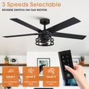 52" Prayag Industrial Downrod Mount Reversible Ceiling Fan with Lighting and Remote Control