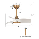 28" Modern DC Motor Downrod Mount Reversible Ceiling Fan with LED Lighting and Remote Control
