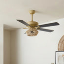 52" Pune Farmhouse Downrod Mount Reversible Ceiling Fan with Lighting and Remote Control