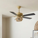 52" Pune Farmhouse Downrod Mount Reversible Ceiling Fan with Lighting and Remote Control