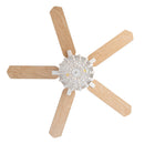 48" New Delhi Farmhouse Flush Mount Reversible Ceiling Fan with Lighting and Remote Control