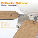 48" New Delhi Farmhouse Flush Mount Reversible Ceiling Fan with Lighting and Remote Control