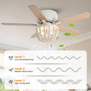 48" New Delhi Farmhouse Flush Mount Reversible Ceiling Fan with Lighting and Remote Control