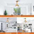 48" Linden DC Motor Downrod Mount Reversible Ceiling Fan with Lighting and Remote Control