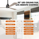 52 Inch Esther 3-Blades Modern Downrod Mount Ceiling Fan with Remote Control by Parrot Uncle