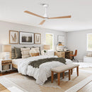 52 Inch Esther 3-Blades Modern Downrod Mount Ceiling Fan with Remote Control by Parrot Uncle