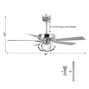 52" Zelda Modern DC Motor Downrod Mount Reversible Ceiling Fan With Remote Control
