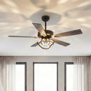 52" 6 Speed DC Black Ceiling Fan with Lighting
