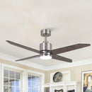 52" Ashby Industrial Satin Nickel DC Motor Ceiling Fan with LED Lighting and Remote Control