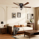 52" 5 Blades DC Motor Modern Flush Mount Ceiling Fan