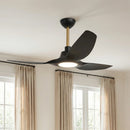 52" DC Motor 3 Blades Modern Downrod Mount Smart Fan with LED Light