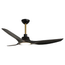 52" DC Motor 3 Blades Modern Downrod Mount Smart Fan with LED Light