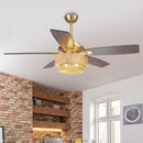 52 Inch Danube Farmhouse DC Motor Golden Downrod Ceiling Fan with Light