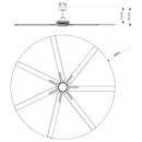 84 Inch 100 Inch Padus Black Large Size Ceiling Fan with Dimmable Lighting and Remote Control by ParrotUncle