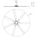 84 Inch 100 Inch Padus Black Large Size Ceiling Fan with Dimmable Lighting and Remote Control