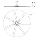 84 Inch 100 Inch Padus Black Large Size Ceiling Fan with Dimmable Lighting and Remote Control by ParrotUncle