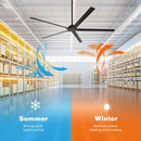 72 Inch 84 Inch Winni IPX4 Outdoor Downrod Mount Ceiling Fan with Remote Control by Parrot Uncle